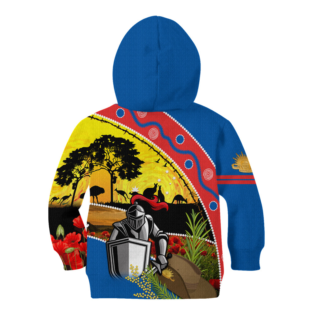 Knights Rugby ANZAC Day Kid Hoodie Novocastrians Mascot Rosemary Starry Night