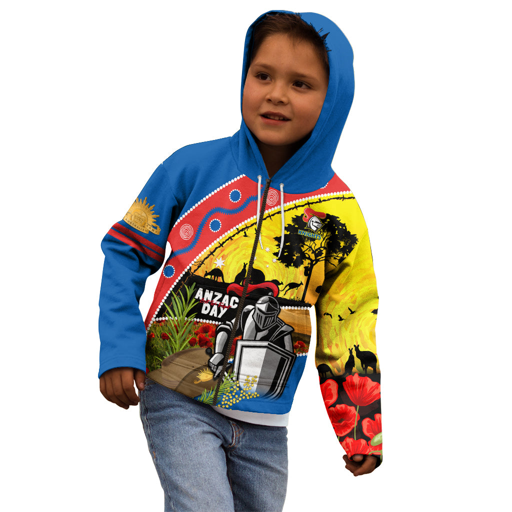 Knights Rugby ANZAC Day Kid Hoodie Novocastrians Mascot Rosemary Starry Night