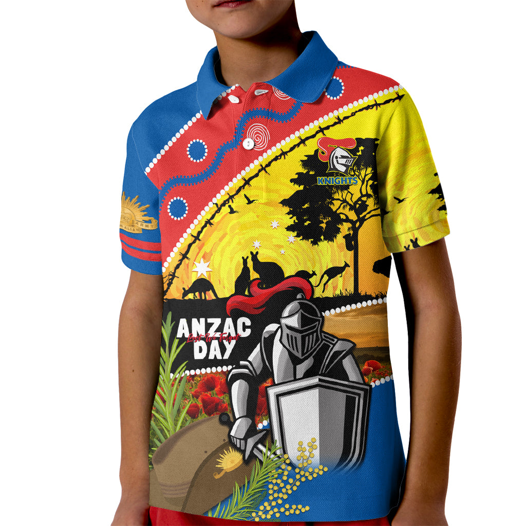 Knights Rugby ANZAC Day Kid Polo Shirt Novocastrians Mascot Rosemary Starry Night
