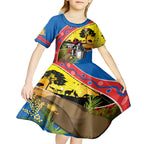 Knights Rugby ANZAC Day Kid Short Sleeve Dress Novocastrians Mascot Rosemary Starry Night