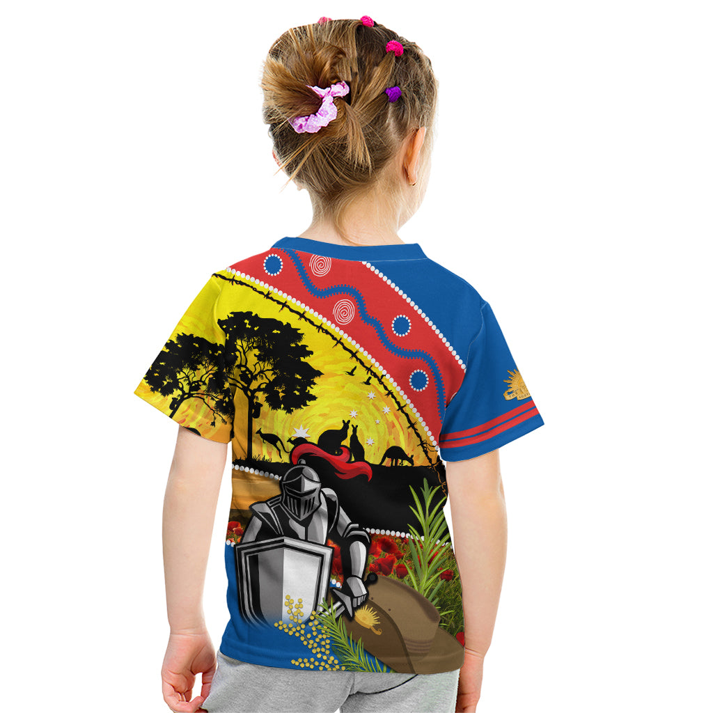 Knights Rugby ANZAC Day Kid T Shirt Novocastrians Mascot Rosemary Starry Night