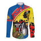 Knights Rugby ANZAC Day Long Sleeve Button Shirt Novocastrians Mascot Rosemary Starry Night