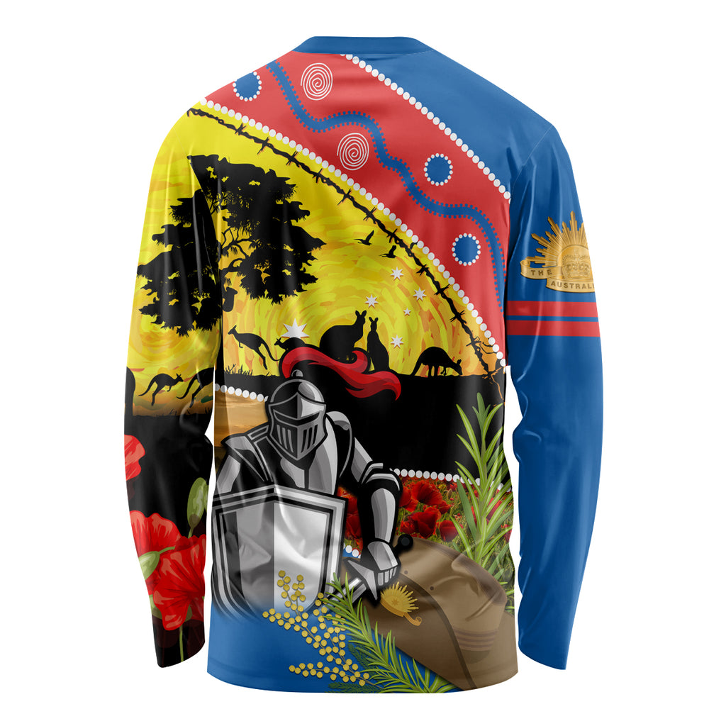 Knights Rugby ANZAC Day Long Sleeve Shirt Novocastrians Mascot Rosemary Starry Night