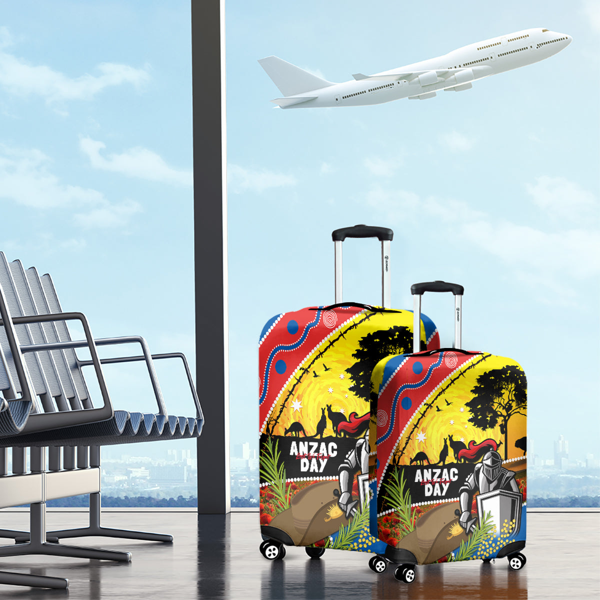Knights Rugby ANZAC Day Luggage Cover Novocastrians Mascot Rosemary Starry Night