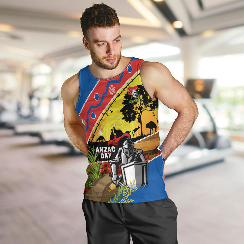 Knights Rugby ANZAC Day Men Tank Top Novocastrians Mascot Rosemary Starry Night