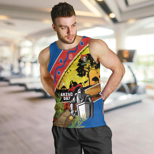 Knights Rugby ANZAC Day Men Tank Top Novocastrians Mascot Rosemary Starry Night