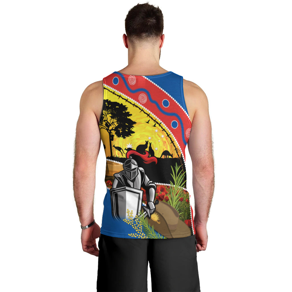 Knights Rugby ANZAC Day Men Tank Top Novocastrians Mascot Rosemary Starry Night