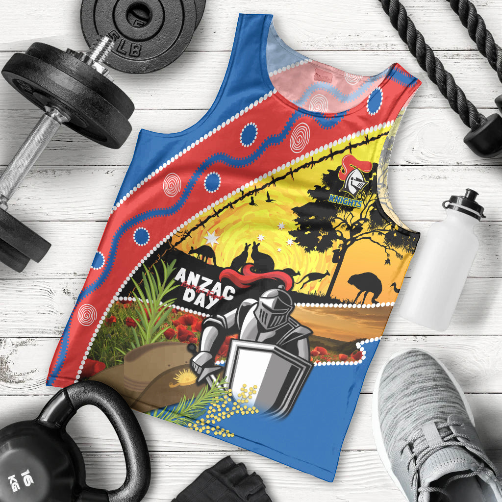 Knights Rugby ANZAC Day Men Tank Top Novocastrians Mascot Rosemary Starry Night