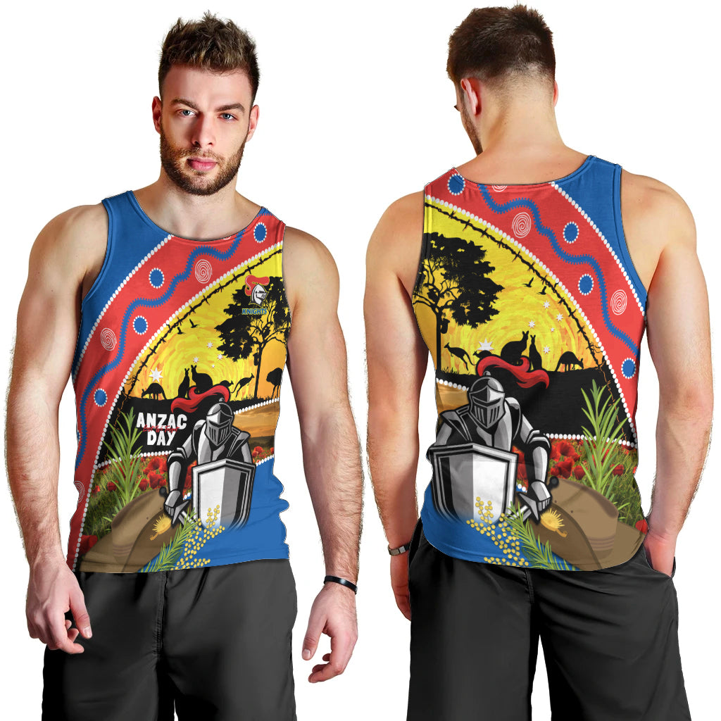 Knights Rugby ANZAC Day Men Tank Top Novocastrians Mascot Rosemary Starry Night