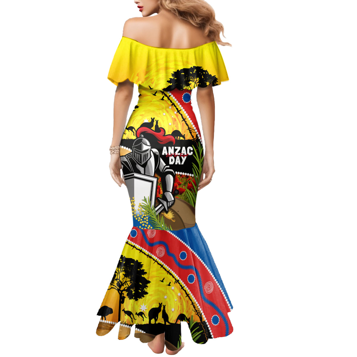 Knights Rugby ANZAC Day Mermaid Dress Novocastrians Mascot Rosemary Starry Night