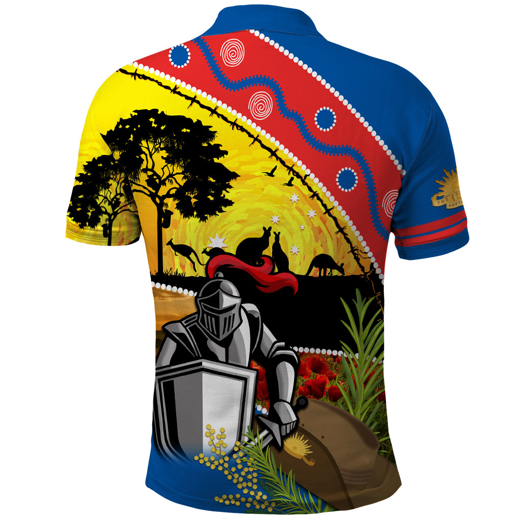 Knights Rugby ANZAC Day Polo Shirt Novocastrians Mascot Rosemary Starry Night