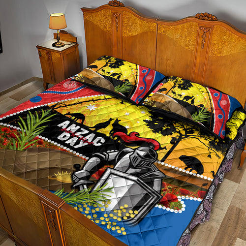 Knights Rugby ANZAC Day Quilt Bed Set Novocastrians Mascot Rosemary Starry Night