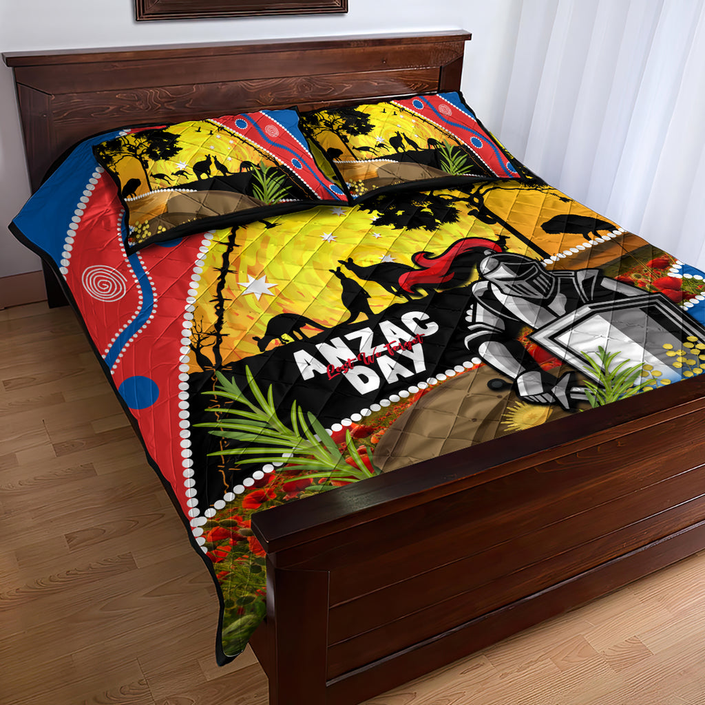 Knights Rugby ANZAC Day Quilt Bed Set Novocastrians Mascot Rosemary Starry Night