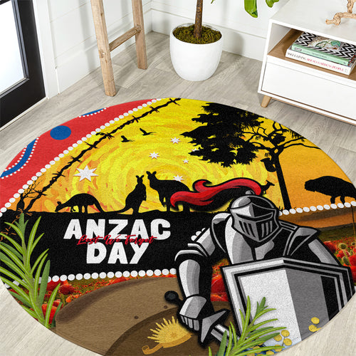 Knights Rugby ANZAC Day Round Carpet Novocastrians Mascot Rosemary Starry Night