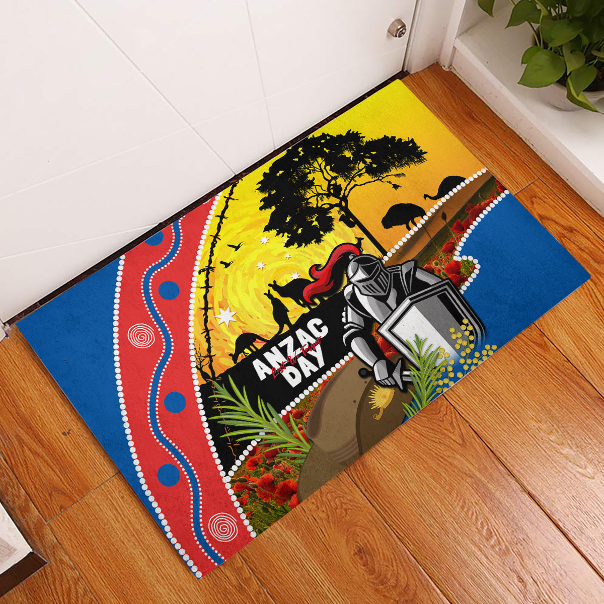 Knights Rugby ANZAC Day Rubber Doormat Novocastrians Mascot Rosemary Starry Night