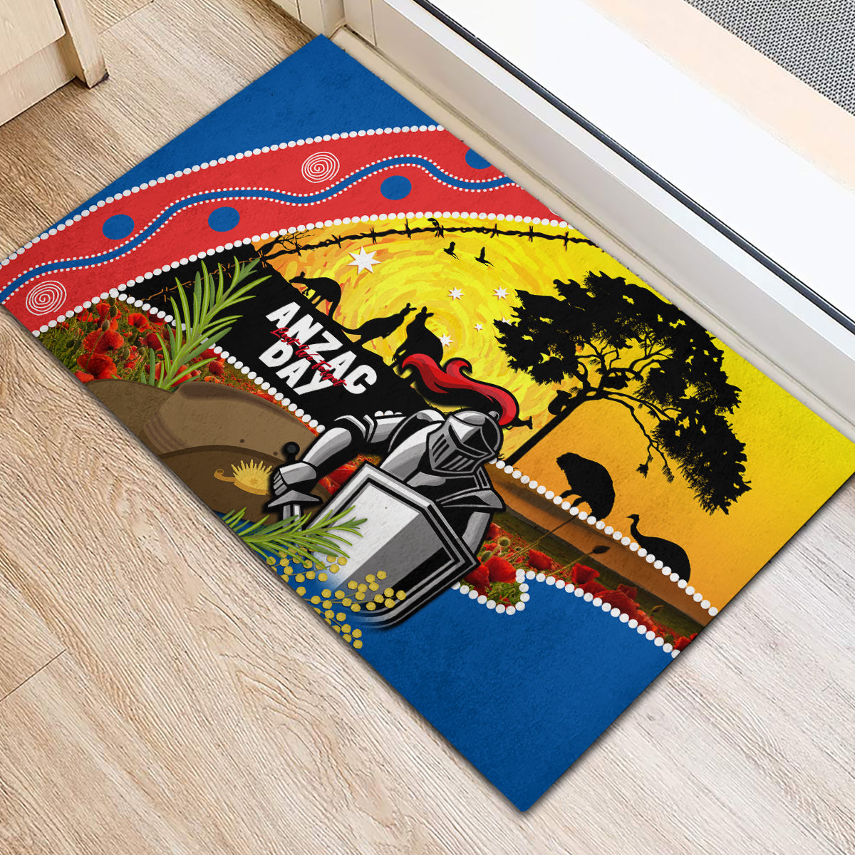 Knights Rugby ANZAC Day Rubber Doormat Novocastrians Mascot Rosemary Starry Night