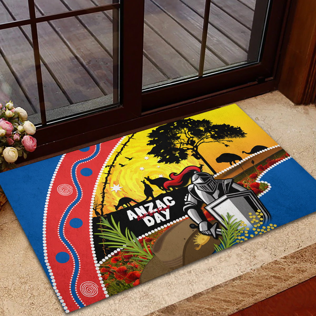 Knights Rugby ANZAC Day Rubber Doormat Novocastrians Mascot Rosemary Starry Night