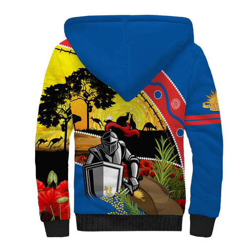 Knights Rugby ANZAC Day Sherpa Hoodie Novocastrians Mascot Rosemary Starry Night