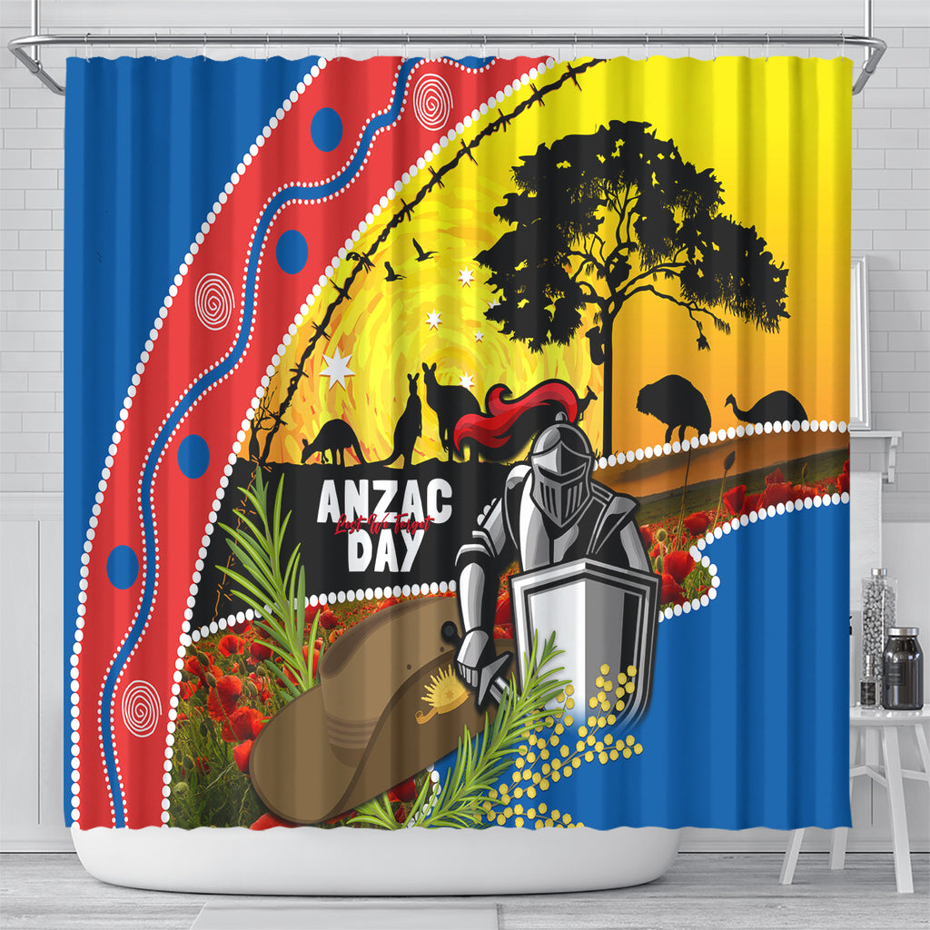 Knights Rugby ANZAC Day Shower Curtain Novocastrians Mascot Rosemary Starry Night