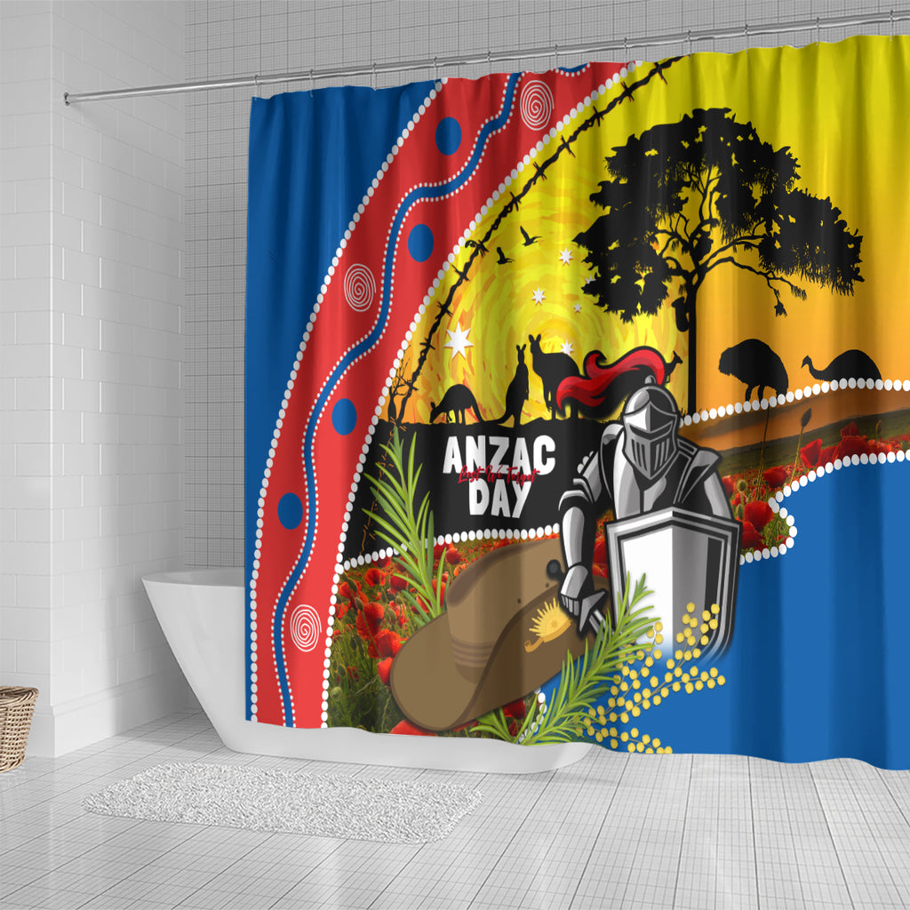 Knights Rugby ANZAC Day Shower Curtain Novocastrians Mascot Rosemary Starry Night