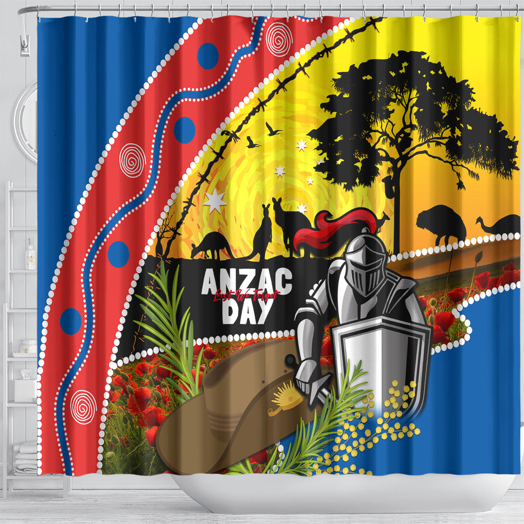 Knights Rugby ANZAC Day Shower Curtain Novocastrians Mascot Rosemary Starry Night