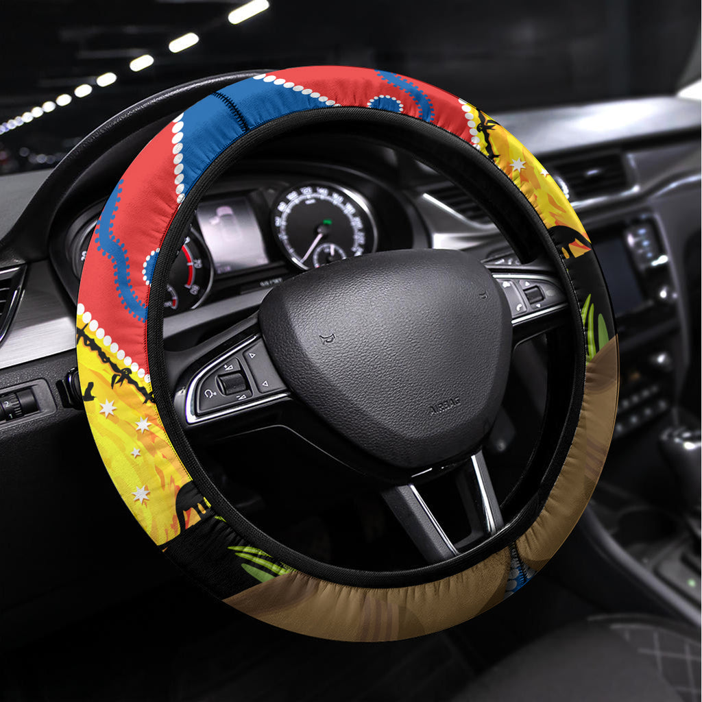Knights Rugby ANZAC Day Steering Wheel Cover Novocastrians Mascot Rosemary Starry Night