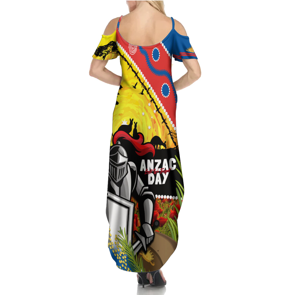 Knights Rugby ANZAC Day Summer Maxi Dress Novocastrians Mascot Rosemary Starry Night
