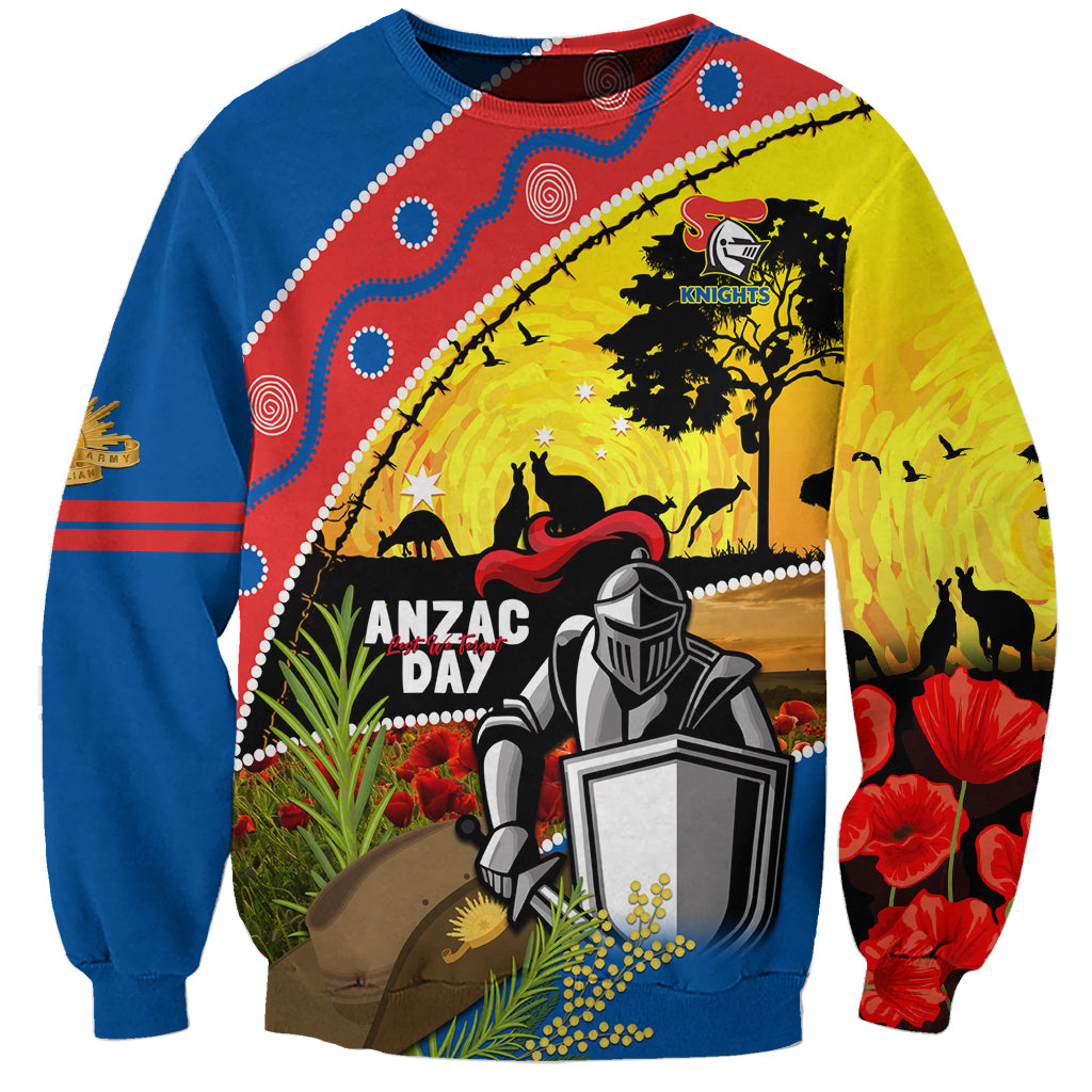 Knights Rugby ANZAC Day Sweatshirt Novocastrians Mascot Rosemary Starry Night