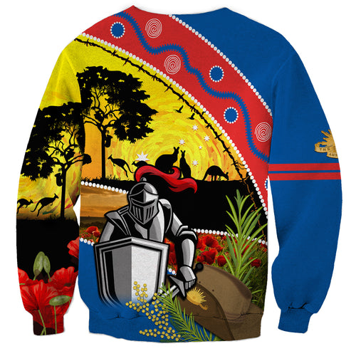 Knights Rugby ANZAC Day Sweatshirt Novocastrians Mascot Rosemary Starry Night