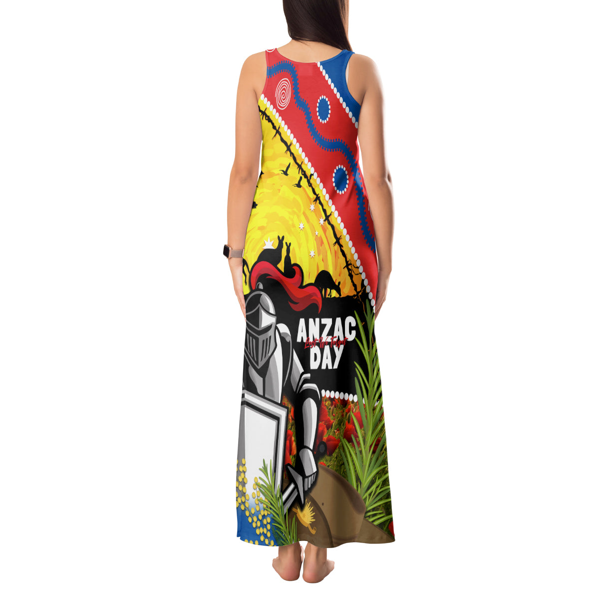 Knights Rugby ANZAC Day Tank Maxi Dress Novocastrians Mascot Rosemary Starry Night