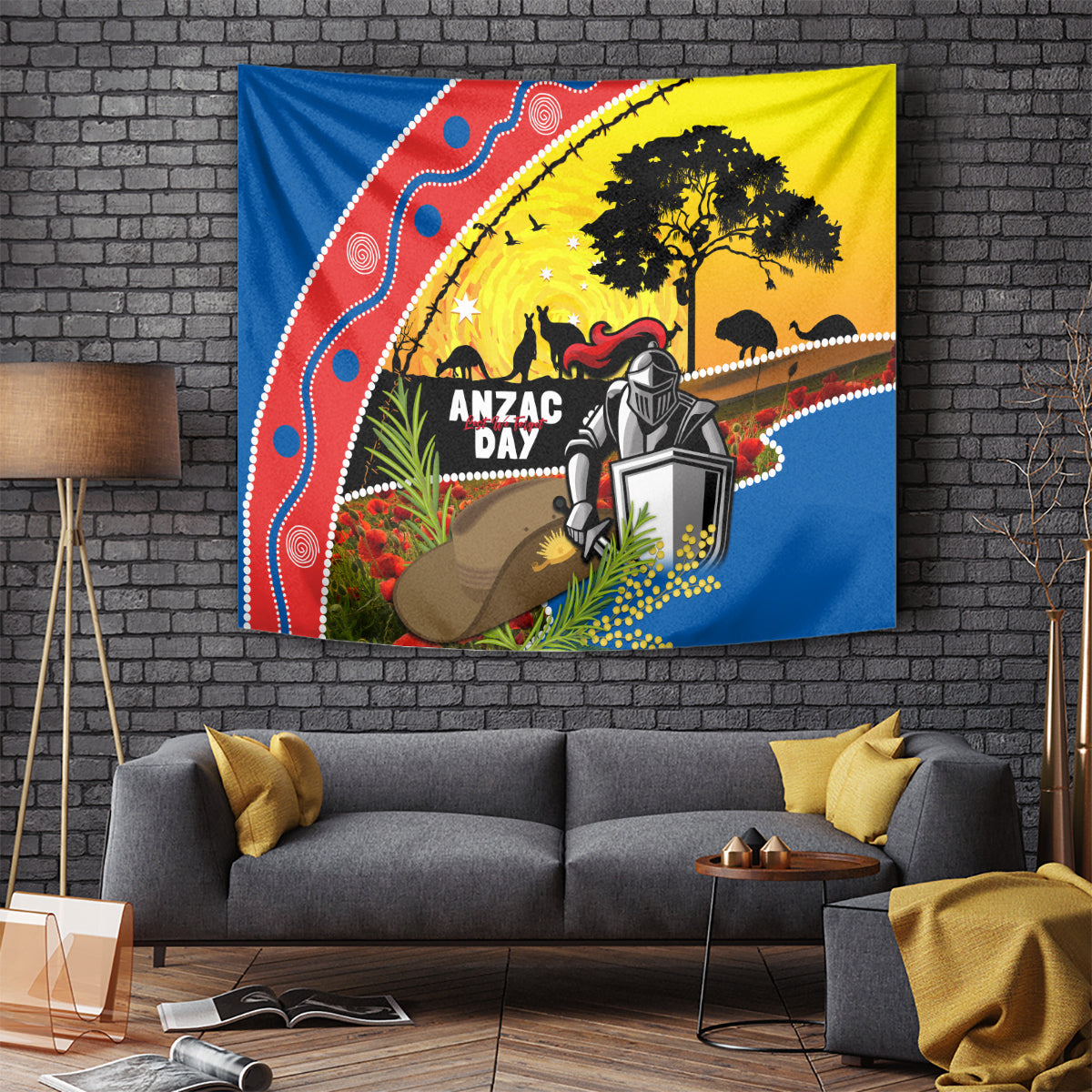 Knights Rugby ANZAC Day Tapestry Novocastrians Mascot Rosemary Starry Night