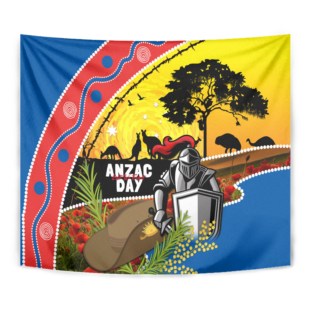 Knights Rugby ANZAC Day Tapestry Novocastrians Mascot Rosemary Starry Night