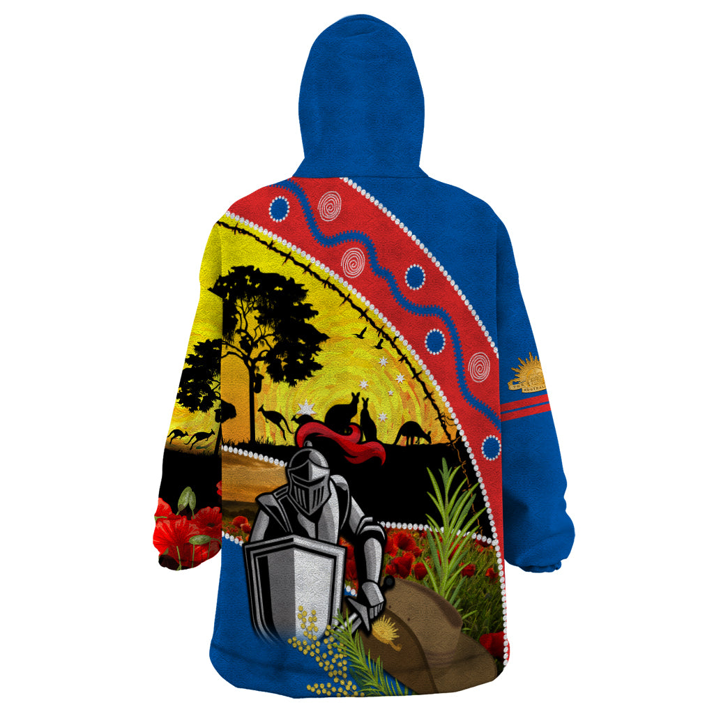 Knights Rugby ANZAC Day Wearable Blanket Hoodie Novocastrians Mascot Rosemary Starry Night