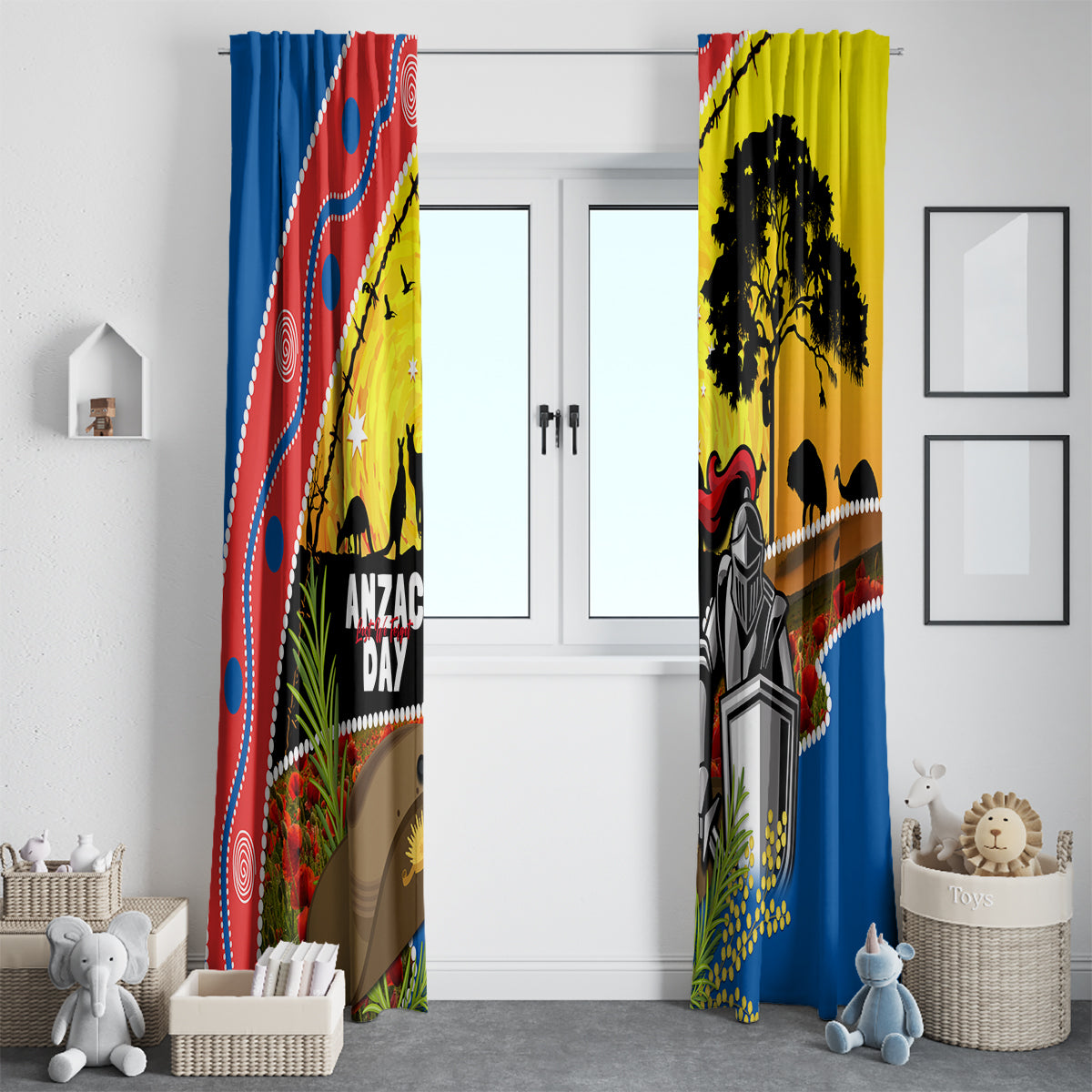 Knights Rugby ANZAC Day Window Curtain Novocastrians Mascot Rosemary Starry Night