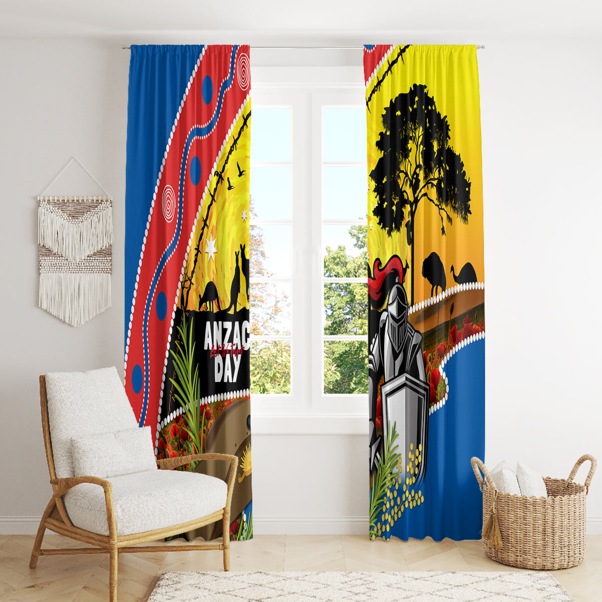 Knights Rugby ANZAC Day Window Curtain Novocastrians Mascot Rosemary Starry Night