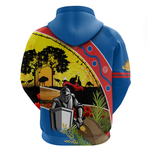 Knights Rugby ANZAC Day Zip Hoodie Novocastrians Mascot Rosemary Starry Night