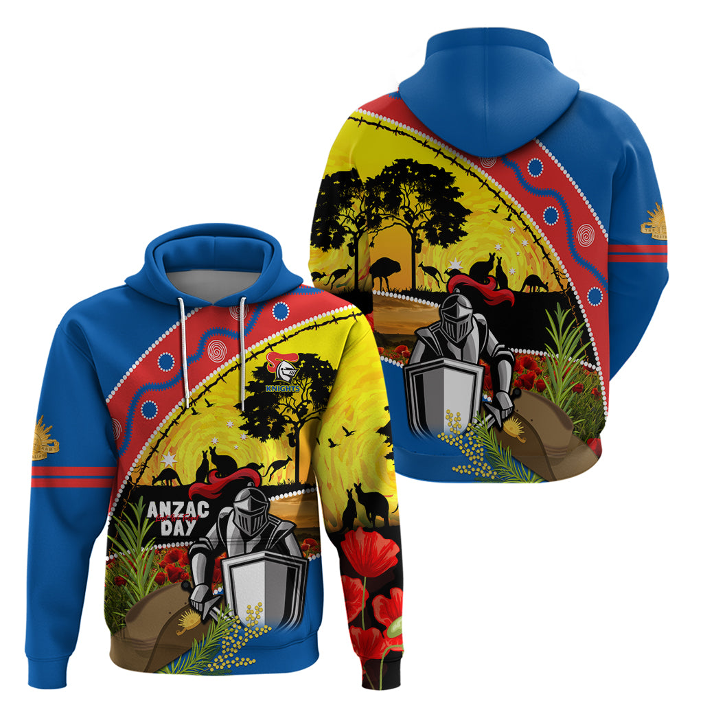 Knights Rugby ANZAC Day Zip Hoodie Novocastrians Mascot Rosemary Starry Night