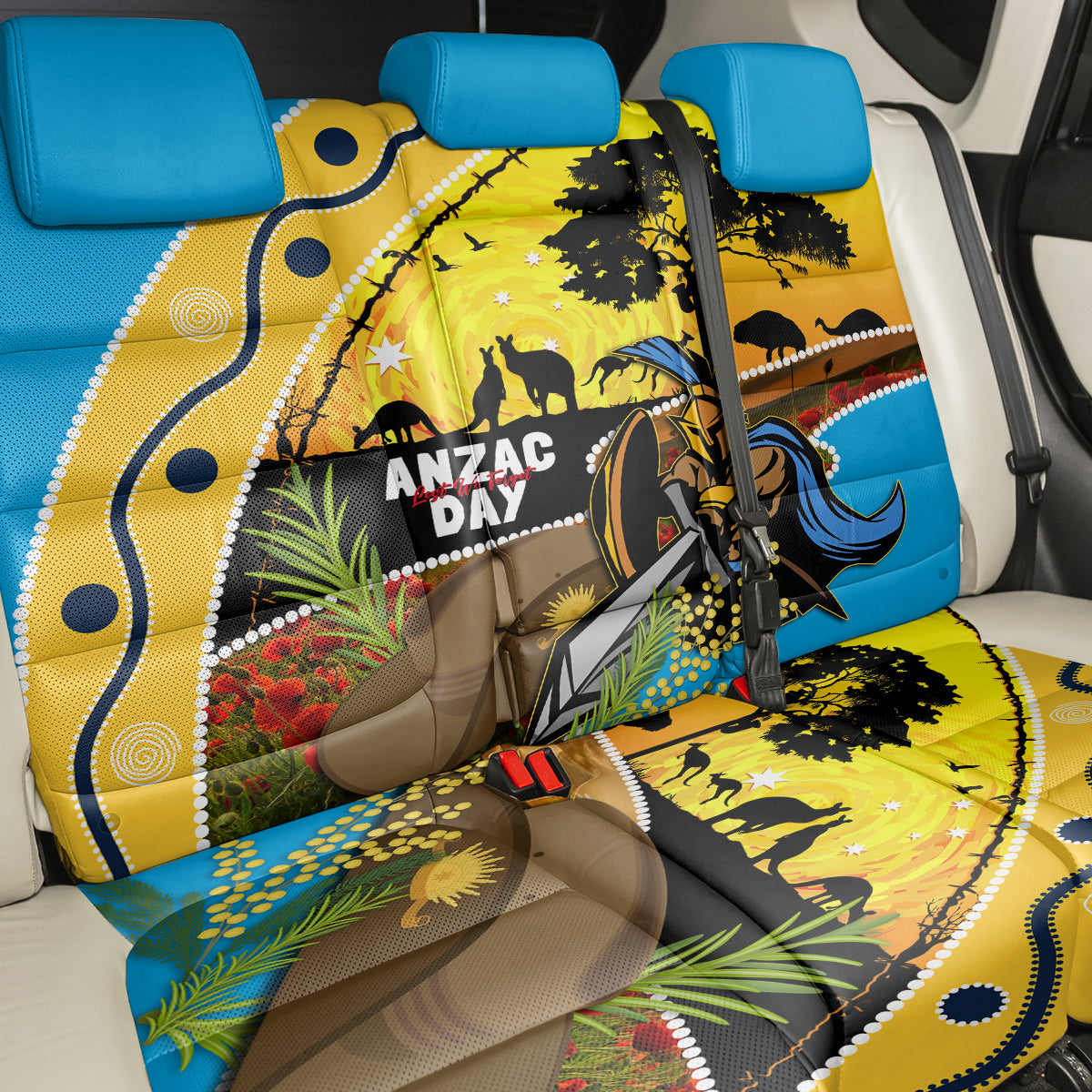 Titans Rugby ANZAC Day Back Car Seat Cover GLD Mascot Rosemary Starry Night