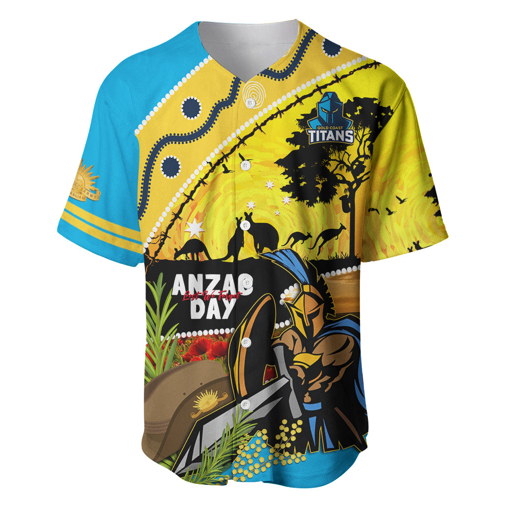 Titans Rugby ANZAC Day Baseball Jersey GLD Mascot Rosemary Starry Night