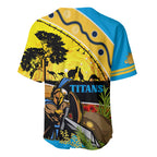 Titans Rugby ANZAC Day Baseball Jersey GLD Mascot Rosemary Starry Night