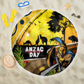 Titans Rugby ANZAC Day Beach Blanket GLD Mascot Rosemary Starry Night