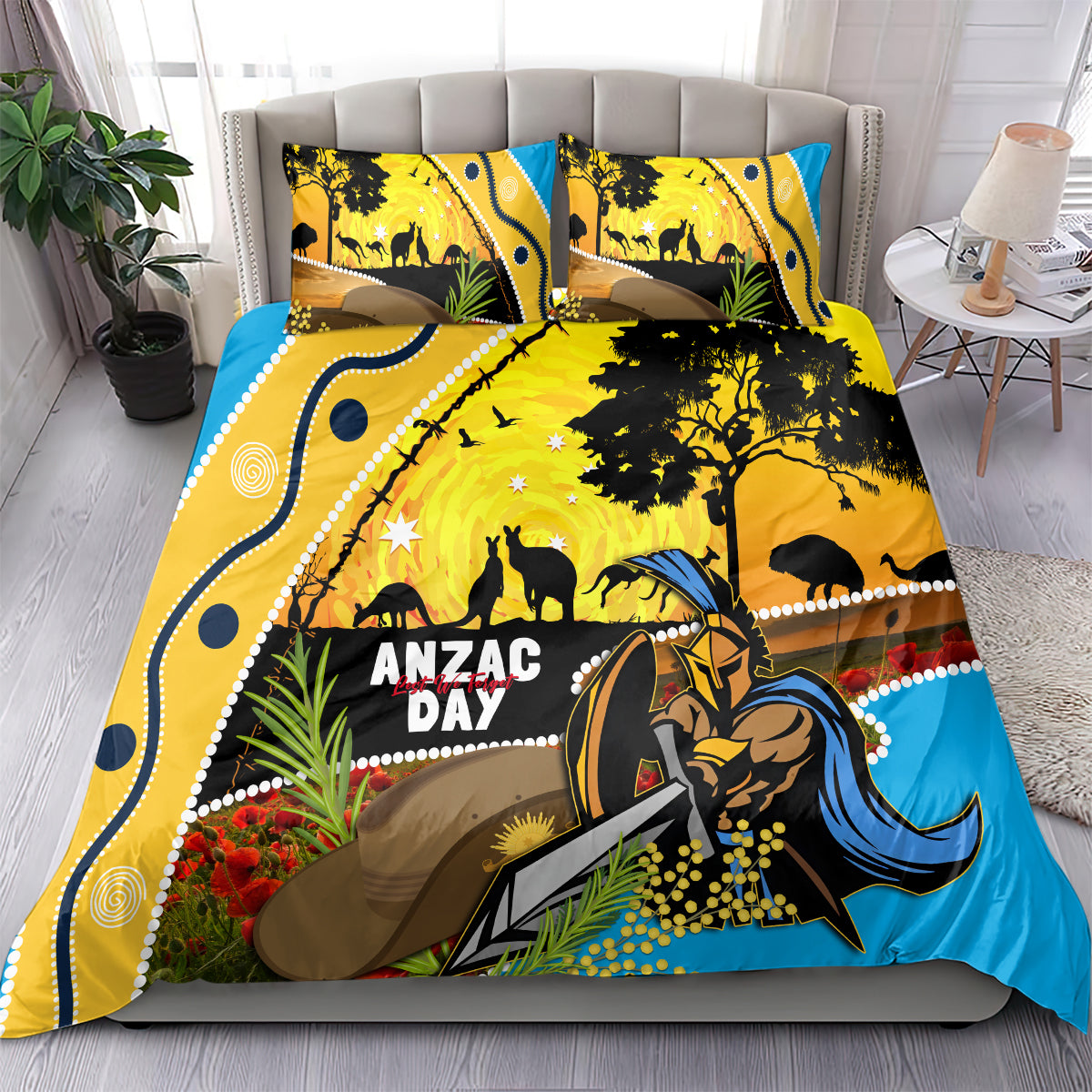 Titans Rugby ANZAC Day Bedding Set GLD Mascot Rosemary Starry Night