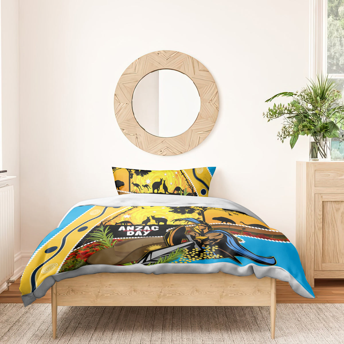Titans Rugby ANZAC Day Bedding Set GLD Mascot Rosemary Starry Night