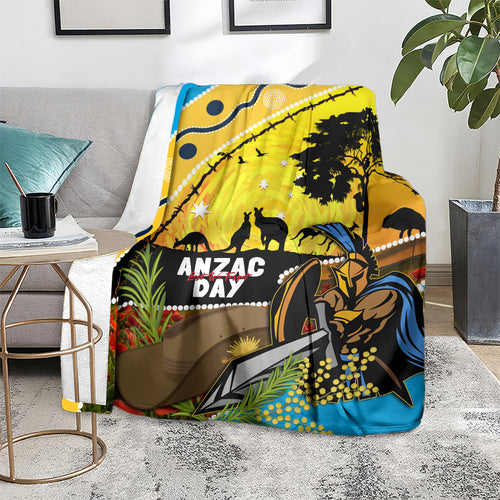 Titans Rugby ANZAC Day Blanket GLD Mascot Rosemary Starry Night