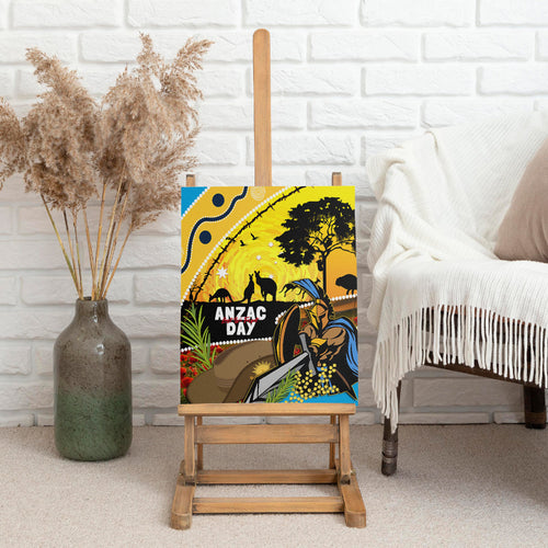Titans Rugby ANZAC Day Canvas Wall Art GLD Mascot Rosemary Starry Night