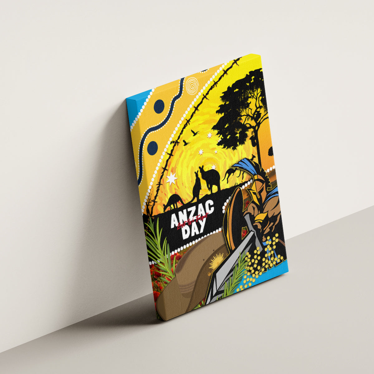 Titans Rugby ANZAC Day Canvas Wall Art GLD Mascot Rosemary Starry Night