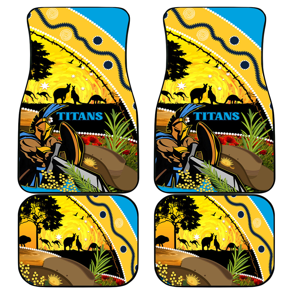 Titans Rugby ANZAC Day Car Mats GLD Mascot Rosemary Starry Night