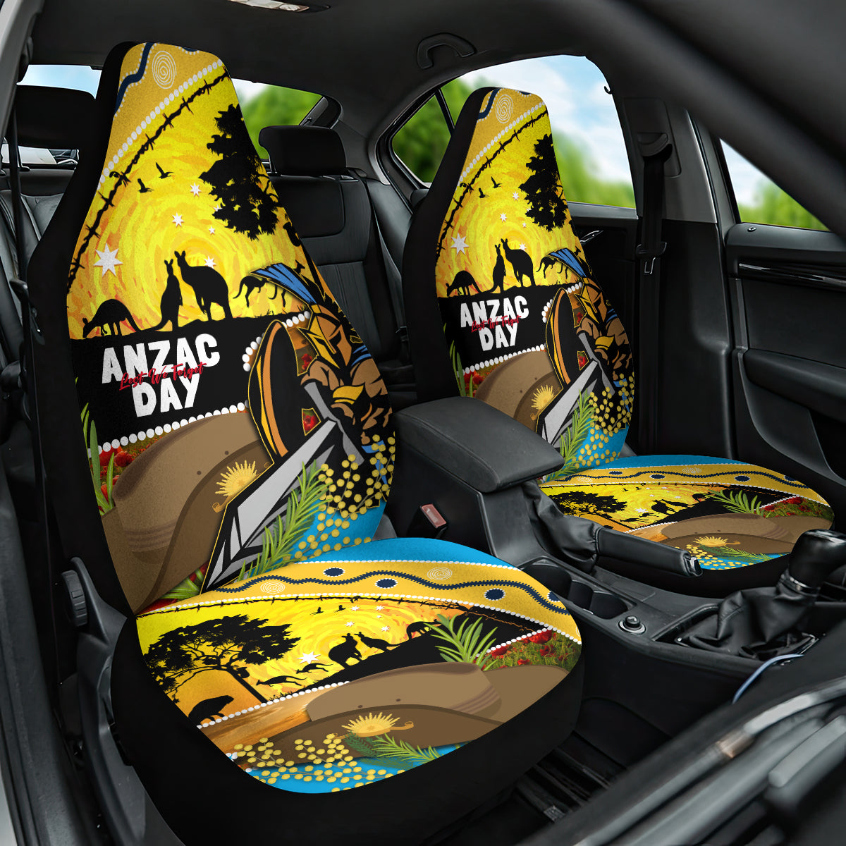 Titans Rugby ANZAC Day Car Seat Cover GLD Mascot Rosemary Starry Night