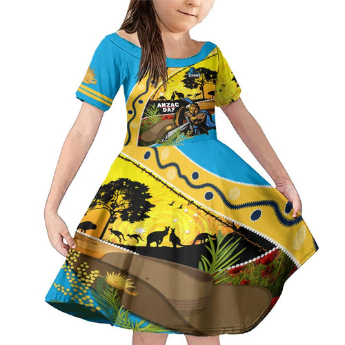 Titans Rugby ANZAC Day Family Matching Mermaid Dress and Hawaiian Shirt GLD Mascot Rosemary Starry Night