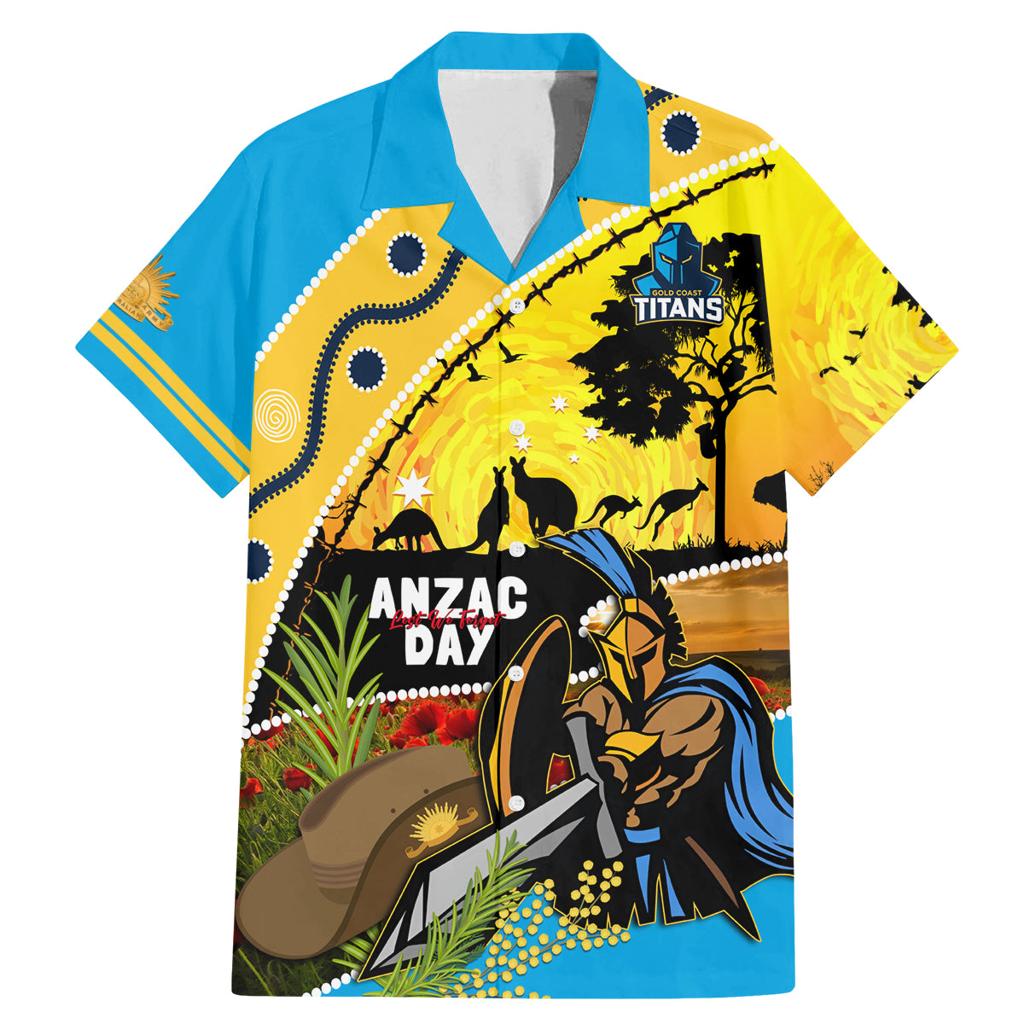 Titans Rugby ANZAC Day Family Matching Mermaid Dress and Hawaiian Shirt GLD Mascot Rosemary Starry Night
